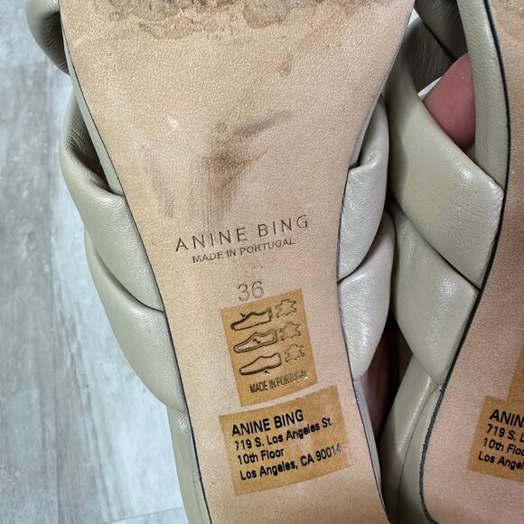 Anine Bing Cade Sandals in Beige Size 36 - Picture 7 of 9